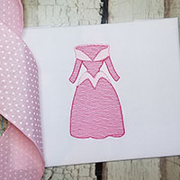 Princess Dress Machine Embroidery Design - Sketch Stitch